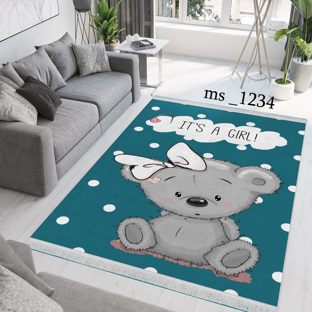 فرشینه اتاق کودک طرح خرس کوالا کد 1234